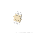 Adaptador de fibra óptica LC Quad con brida sin obturador